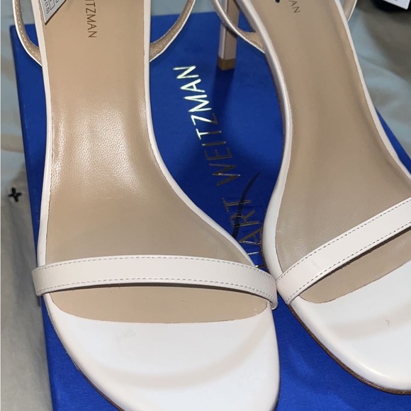 New Stuart Weitzman New Kassidy Heeled Sandal Color:Seashell 8.5 B Medium Width - Picture 11 of 17